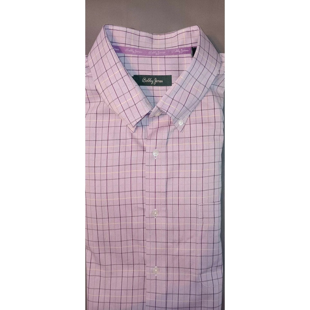 Bobby Jones Shirt Mens XXL Purple Plaid‎ Button Down Long Sleeve